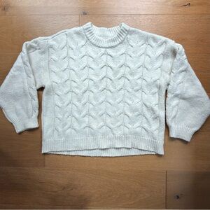 Lauren Conrad LC Sweater Chunky White Cream Cable Knit Women's XXL